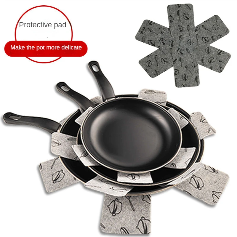 3PCS/set of Non-stick Pot Protection Pad Non-woven Pot Pad Prevents Scratches and Divides To Protect The Surface of The Cookware