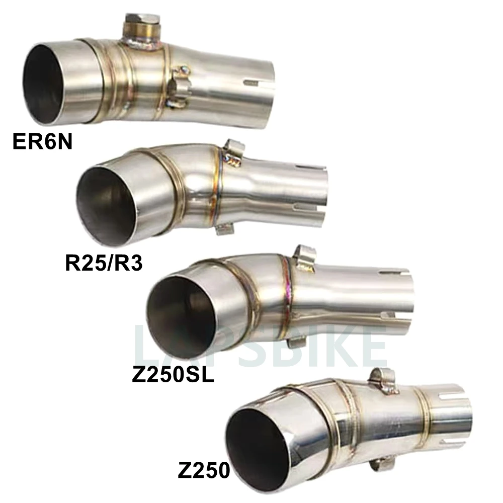 For Kawasaki ER6N Z250 Z250SL R25 R3 Motorcycle Slip-on Exhaust Middle Link Pipe Escape Muffler Adapter 51mm Connect Pipe