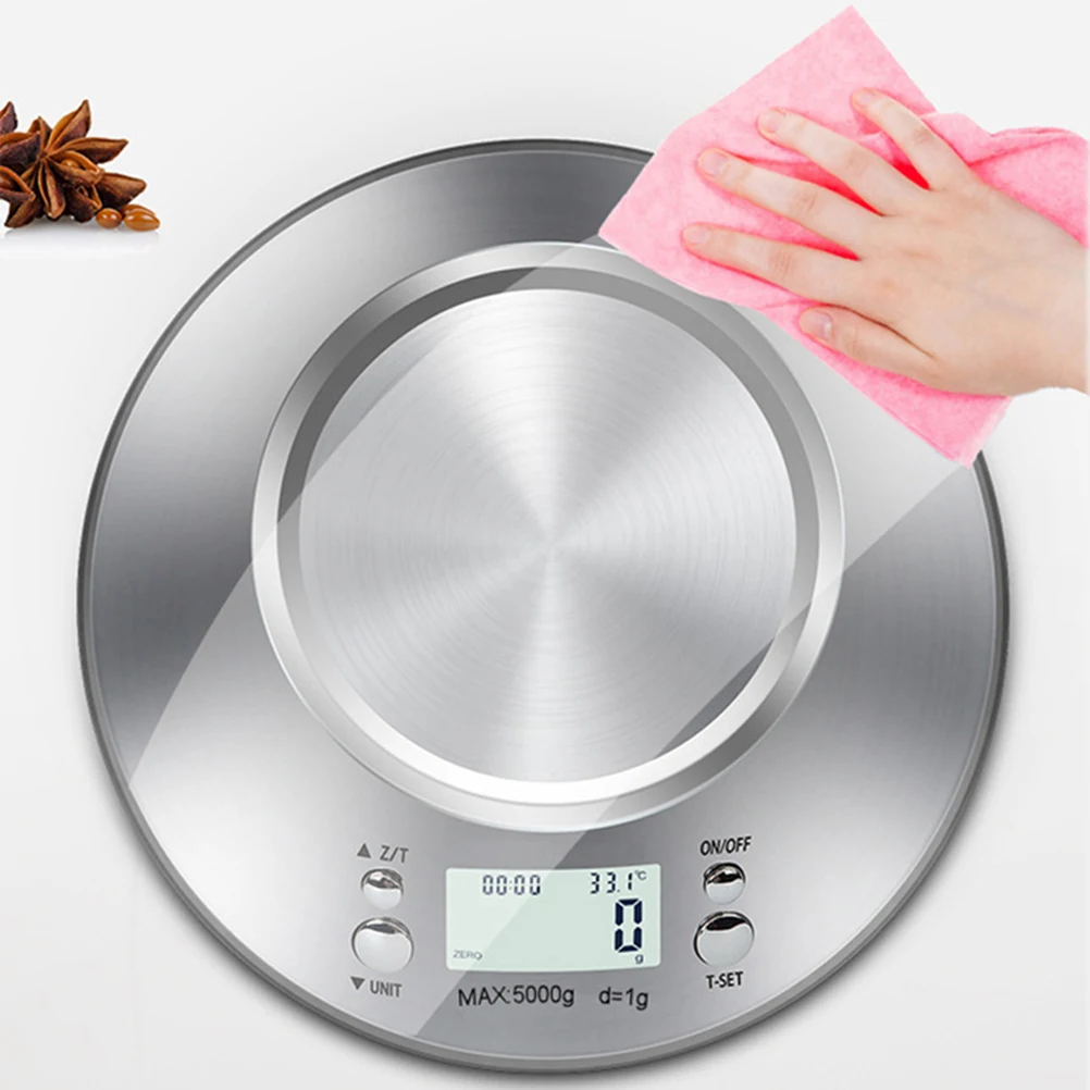 

1pc Kitchen Digital Display 1G-5Kg Stainless Steel Food Scale Household Gadget Scale For Food Medicine
