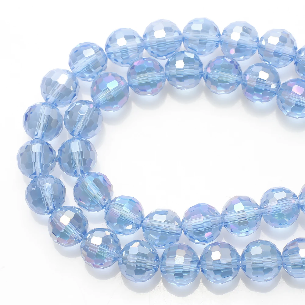 96Facets Round Ball AB Colors 6mm 8mm 10mm 12mm Faceted Crystal Glass Loose Spacer Beads for Jewelry Making DIY Crafts