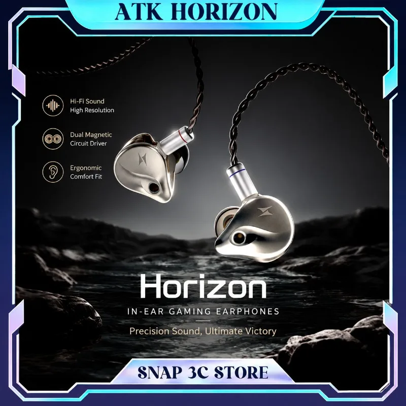 

ATK Horizon Gaming In-Ear Headphones Hi-Fi Professional Earbuds for Delta Force Valorant CS2 Directional Sound Gaming IEM Mic