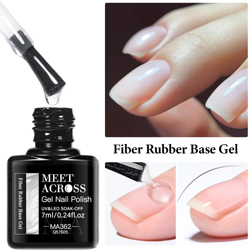 7ML Fiber Rubber Gel Nail Polish Quick Extension For Nails Strengthener For Broken Nail Repaired Fiberglass UV Self Leveling Gel