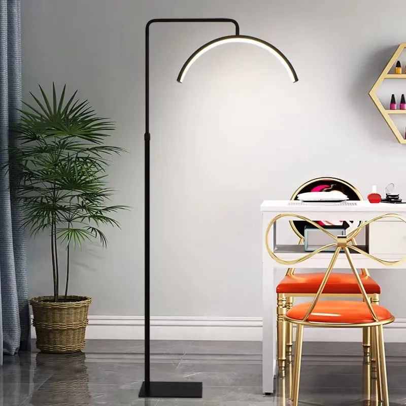 Modern Minimalist U Shaped LED Floor Lamps Beauty Industry Standing Lights Eyelash Tattoo Manicure Indoor Lighting Tools Dimming