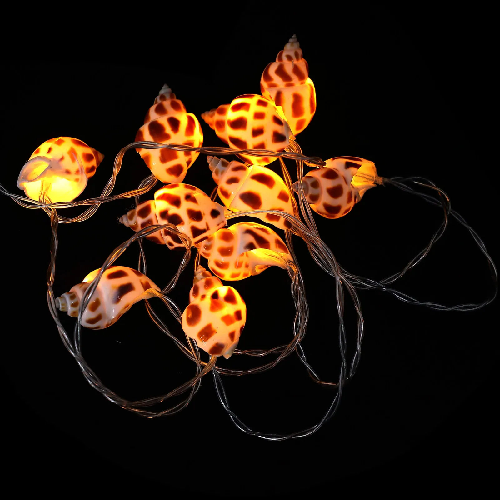 

Гирлянда из морских ракушек с 10 светодиодами, очаровательный сказочный светильник для декора дома, бара, двора, кемпинга, праздничное освещение