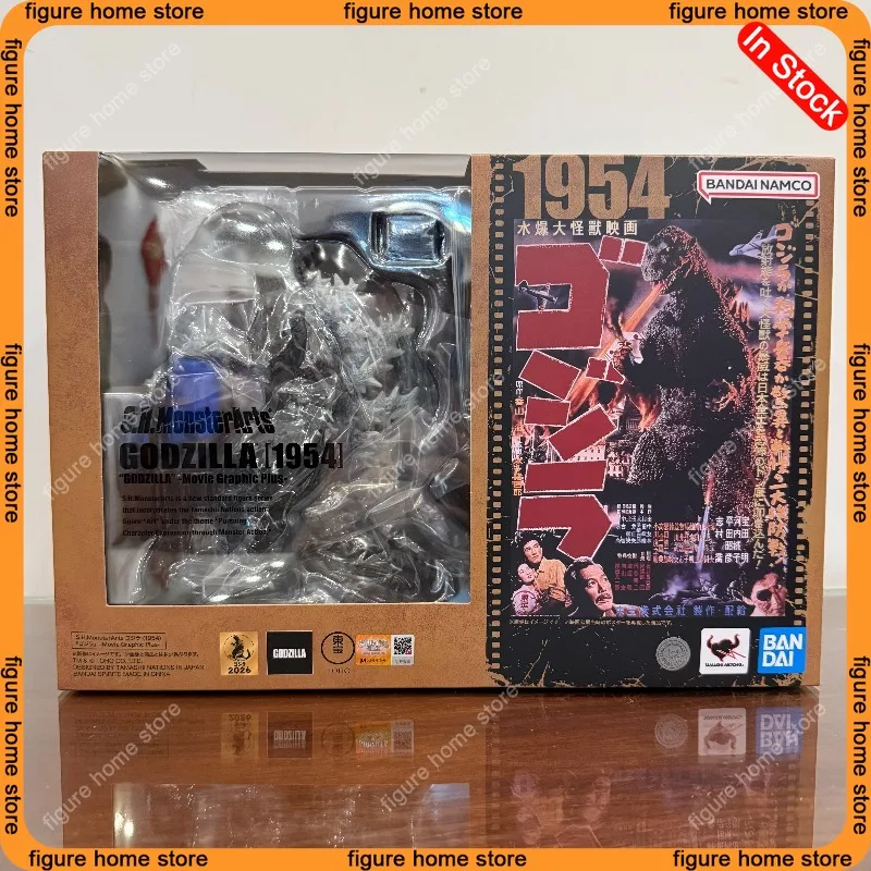 In Stock Bandai S.H.MonsterArts SHM GODZILLA 1954 Movie Graphic Plus Anime Action Figure Finished Model Gift For Fans