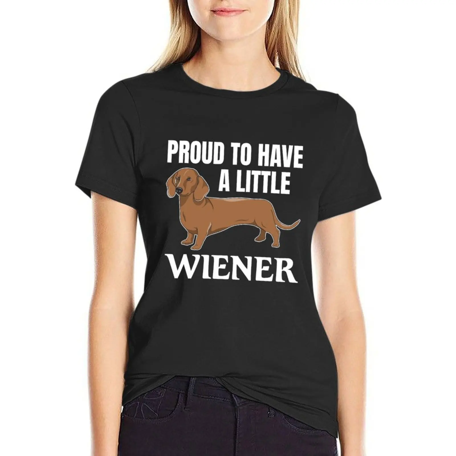 Wiener Dad Funny Dachshund Proud To Have A Little Weiner T-Shirt oversized vintage plus size tops Woman clothes