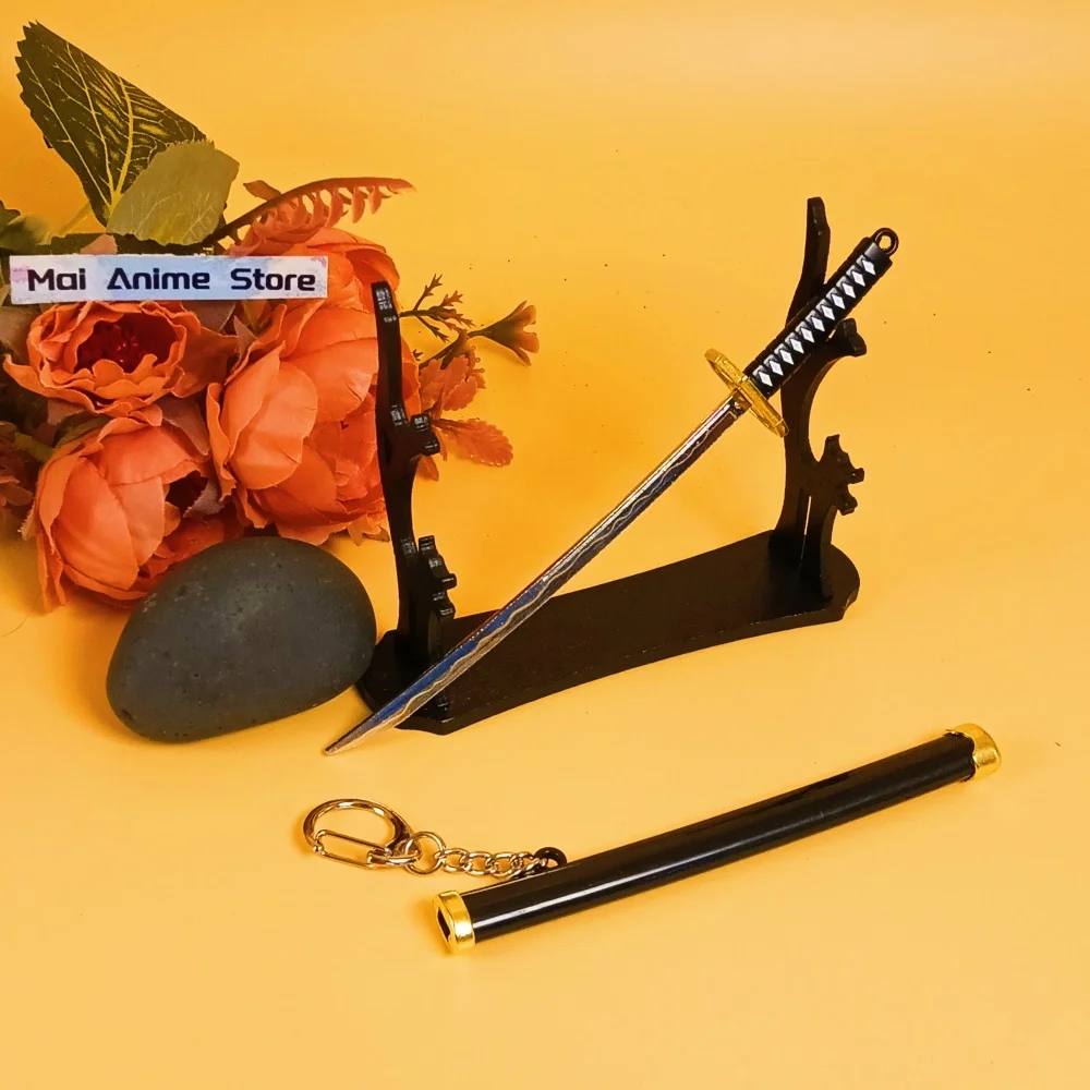 6 Zoll Metall Roronoa Zoro Katana Echtgröße Katana Anime Zoro Ninja Messer Original Samurai Säbel Fake Schwert Stahl Ungescharf Spielzeug Geschenk