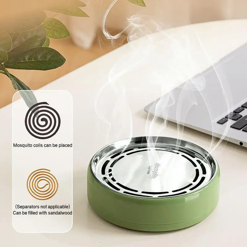 Mosquito Coil Tray Mosquito Repellent Holder Portable Mosquito Coil Holder With Handle High-temperature Resistant Metal Incense