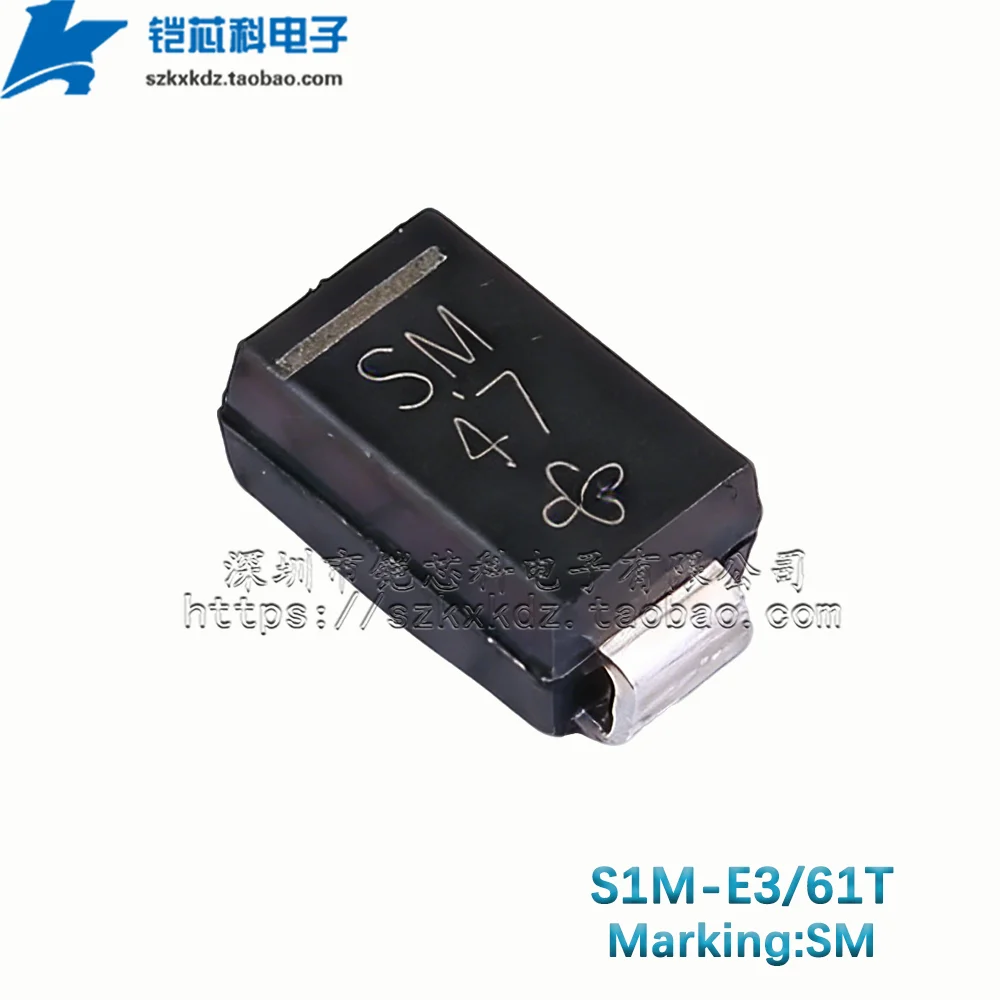 50Pcs Original New S1M-E3/61T S1M SM SMA DO-214AC SMD Surface Mount Glass Passivated Rectifier Diode 1A 1000V