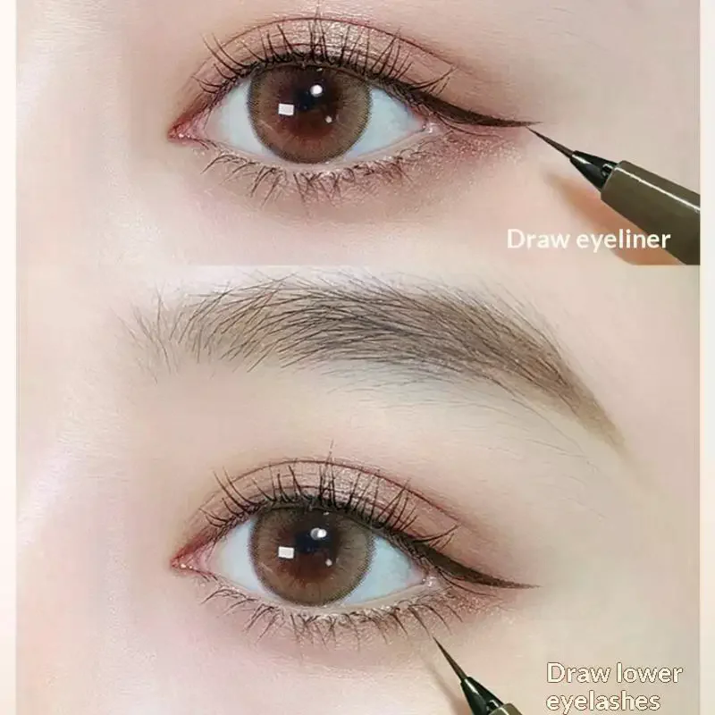 Eyeliner liquido 0,01 mm Eyeliner baco da seta impermeabile super sottile Asciugatura rapida Resistente al sudore Lunga durata Trucco occhi senza sbavature