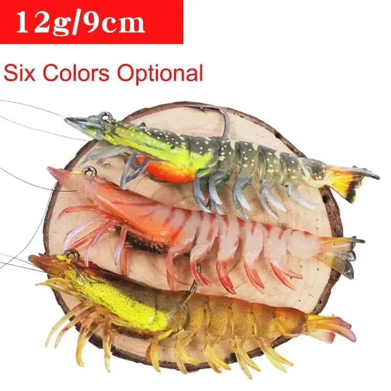 8cm 8g Bait Shrimp Soft Luminous Artificial Soft Prawn With Hook Jigs Lure Swimbait Wobbler Spinning Tackle Bait Fishing Tackle