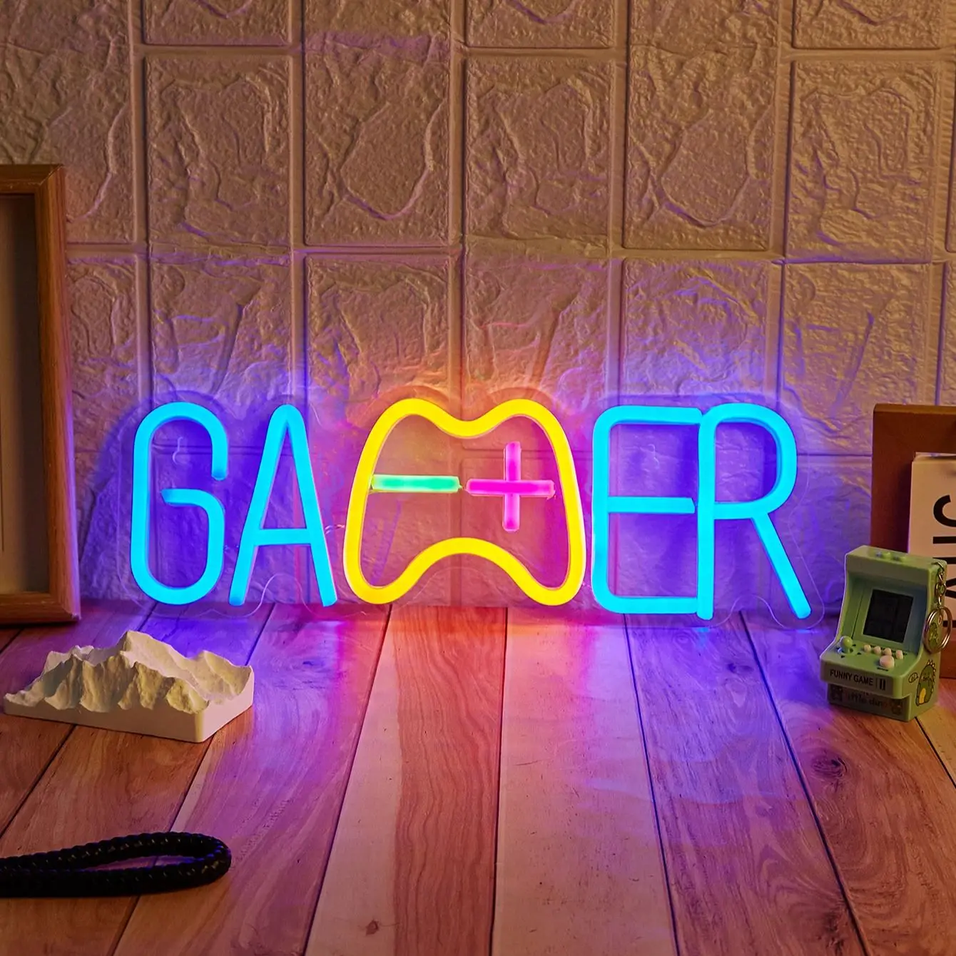 Chi-buy LED 네온 게이머 게임패드 포함 USB 전원 네온사인 장식 램프 사인 생일 선물 벽 장식 침실 룸 바 샵용