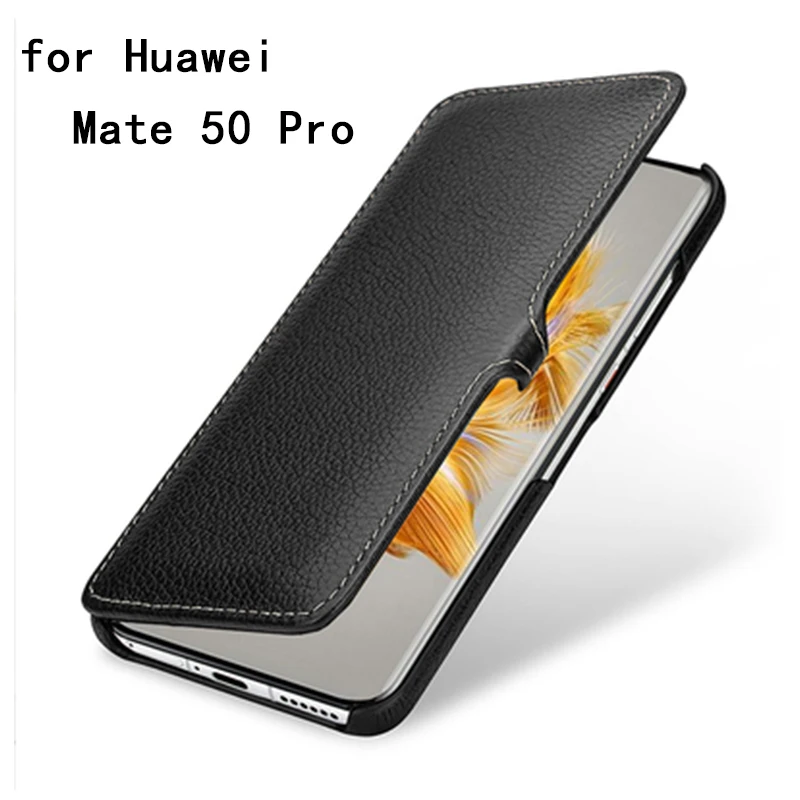 

Genuine Leather Carcasas for Huawei Mate 50pro Case Business Flip Phone Cover Fundas for Huawei Mate 50 pro Coque MATE50 Capa