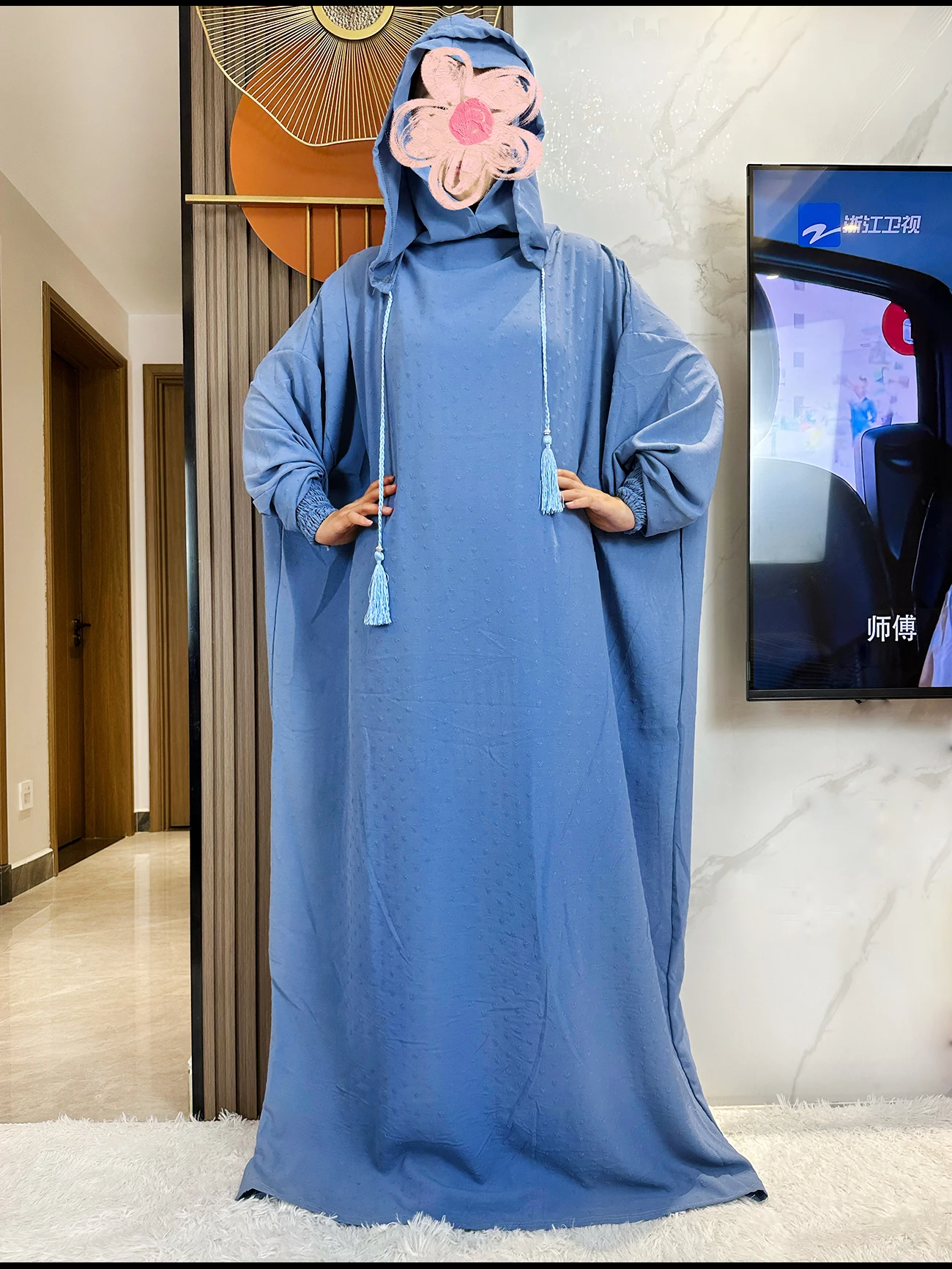 New 2024 Ramadan Muslim Double Hat Abaya Dubai Turkey Islam Prayer Garment  Solid Color Soft Fabric Dress Islam Women Kaftan