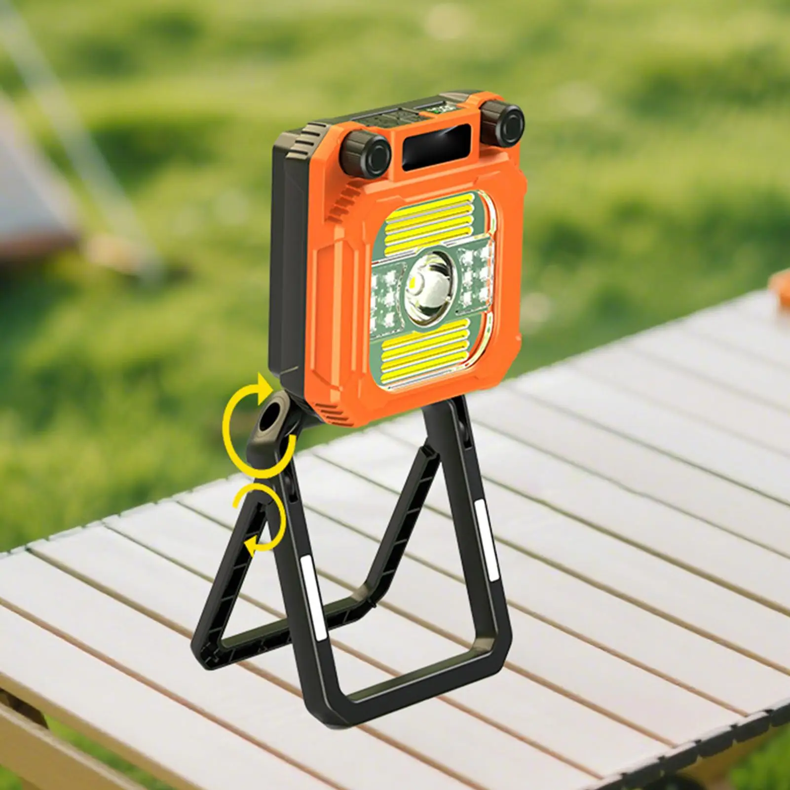 Camping Lights Magnetic Flashlight Rechargeable Portable Folding 3200mAh Lights For Camping With LCD Display For Outdoor Patio
