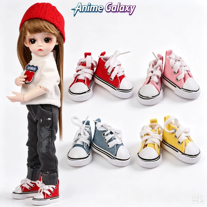 6 Points Bjd Doll Casual Shoes 30cm Doll Lace Up Canvas Shoes Fashion Doll Replacement Dress Up Accessories