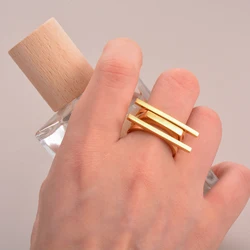 Metal Line Stainless Steel Ring for Woman Gold Color Fashion Simple Geometric Finger Accessories Jewelry Gift Dropshipping