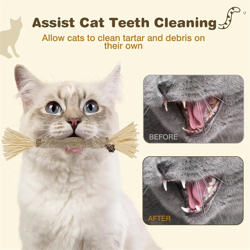 4Pcs Teasing Stick Muten Polygonum Raffia Teasing Toys Bell Teeth Sharpening Nibbling Stick Cat Self-help Relief Teeth Cleaning