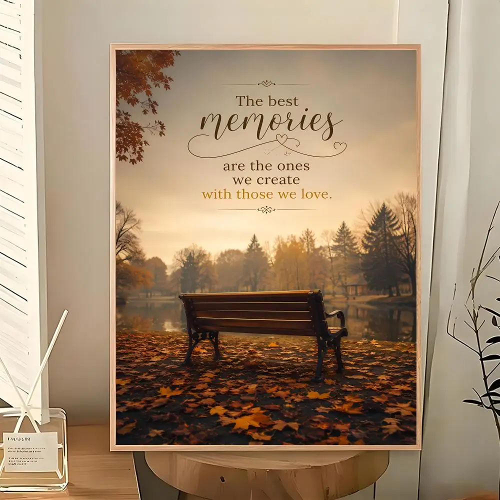 Sentimental Minimal Art M-Memory Quotes Poster Wall Art Painting for Living Room Home Decoration and Holiday Gifts