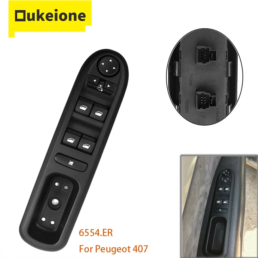 Front Left Side Electric Power Window Switch Lifter Control Button for Peugeot 407 SW 2004 2005 2006-2010 6554.ER 96468704XT