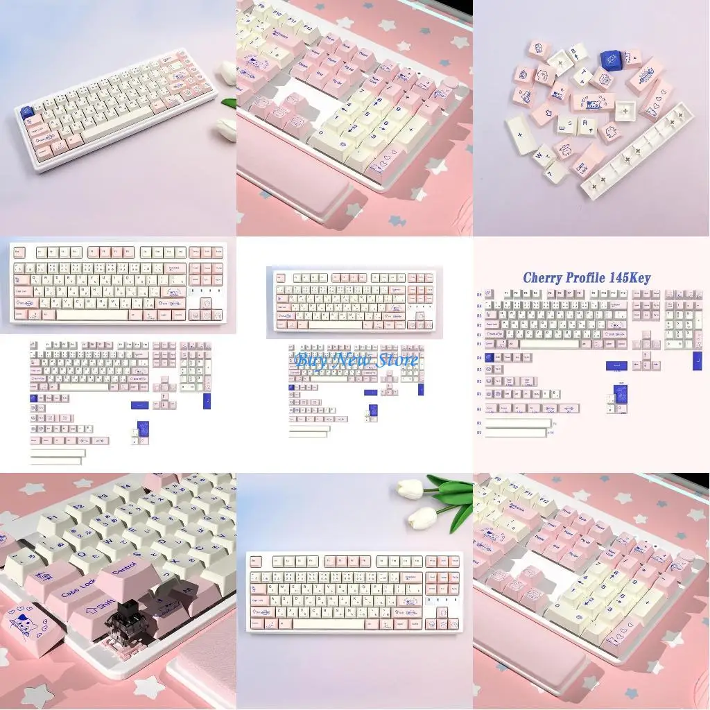 

20CE 145PCS Keycaps Backlit Thick PBT CherryProfile for Gaming Mechanical Keyboard