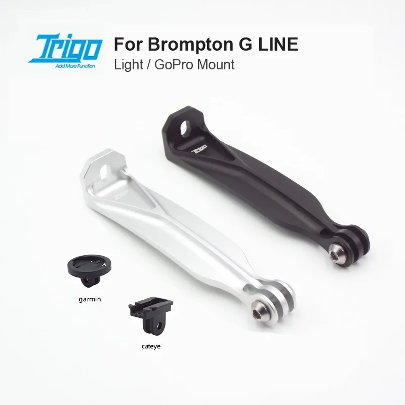 TRIGO-soporte de montaje de luz, accesorios, soporte frontal, adaptador Gopro Garmin Cateye para bicicleta plegable Brompton Gline