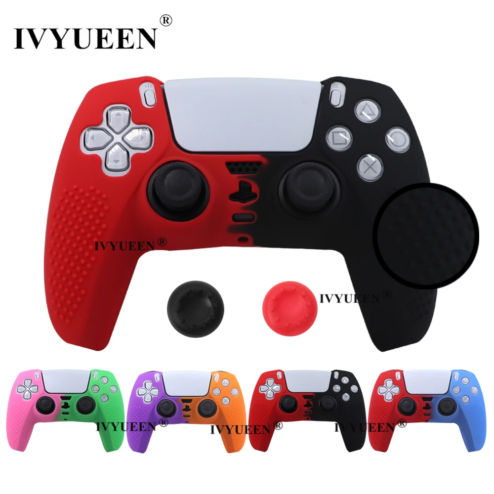 IVYUEEN Anti-Slip Protective Skin for PlayStation 5 PS5 Controller Silicone Case Grip for Dualsense Gamepad MixColor Cover