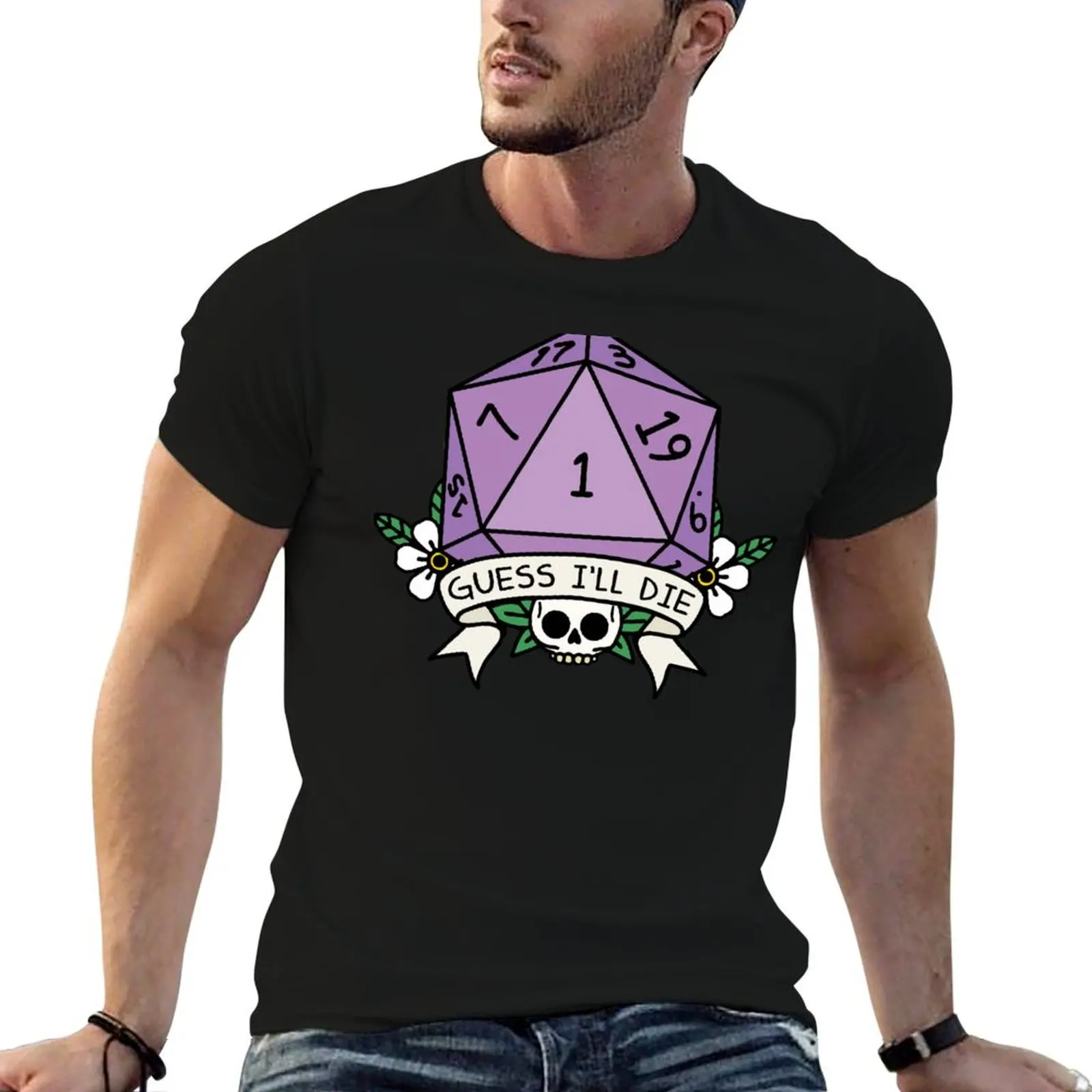 

RPG Lilac shirt luxury T-Shirt Guess shirt Die plain D20 Funny t man Gaming Tabletop I'll t man