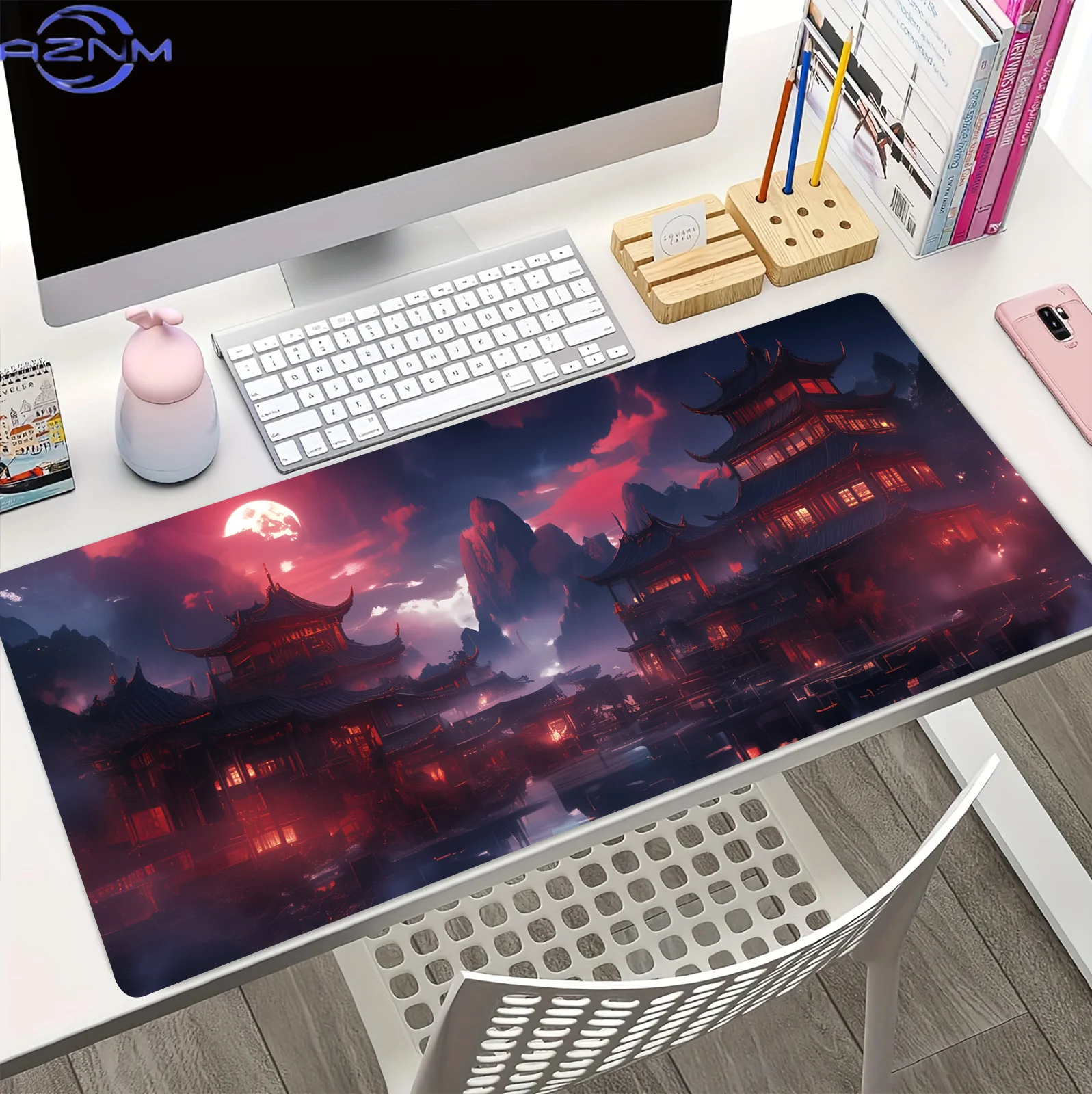 Xxl Guochao Landscape Mouse Pad Sunset Pattern Large Table Pads Computers Game Keyboard Mat HD Anti-slip Office Long Carpet Mats