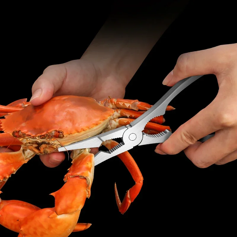 Crab Tongs Eat Crab Tool 304 Stainless Steel Crab Needle  Hairy Claw Spoon Shrimp Fork Pick Meat Needle Seafood Tool