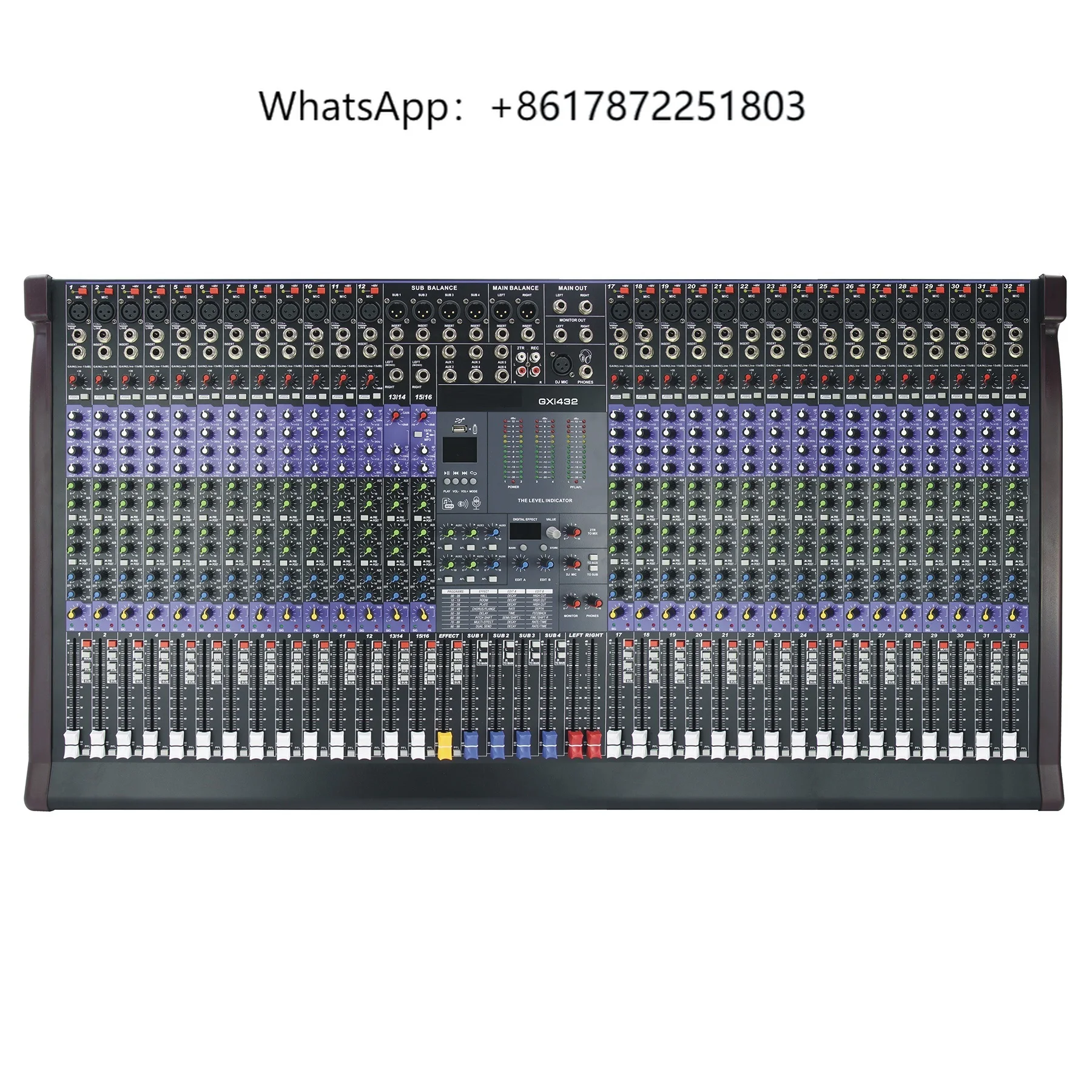 

Professional Audio Mixer 32 Channel Mixing Console 4 Group Vocal Concert Effector Stage Dj Controller Sound Effect Gxi432