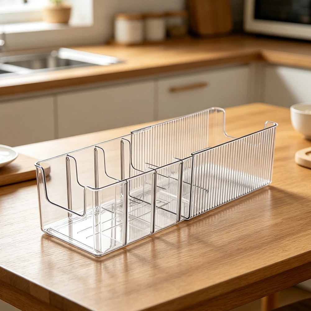Extendable Acrylic Makeup Organizer With Removable Divider Large Capacity Transparent Storage Box For Face Cosmetics Tools
