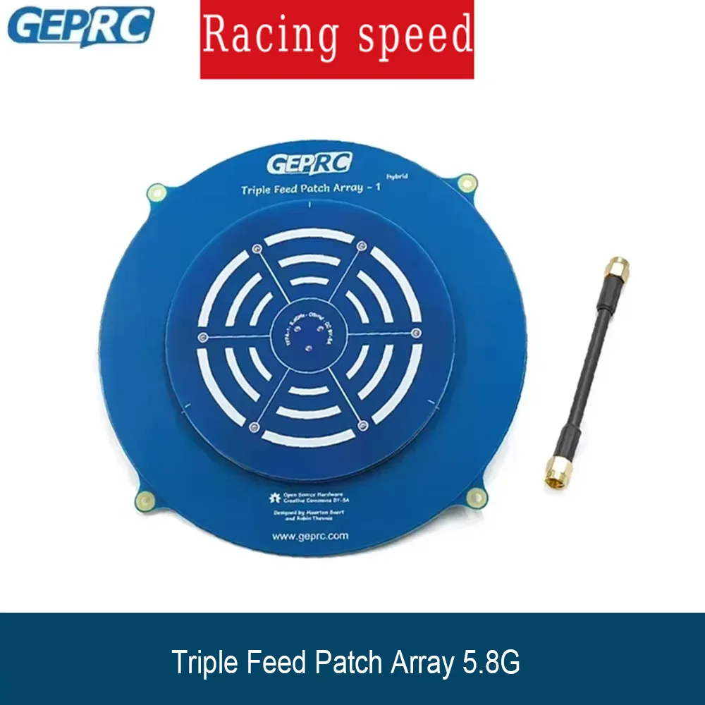 GEPRC Triple Feed Array 5.8G 14DBI Circular Polarized FPV Antenna Supports RHCP LHCP for RC Drone FPV Long Range VTX Goggle