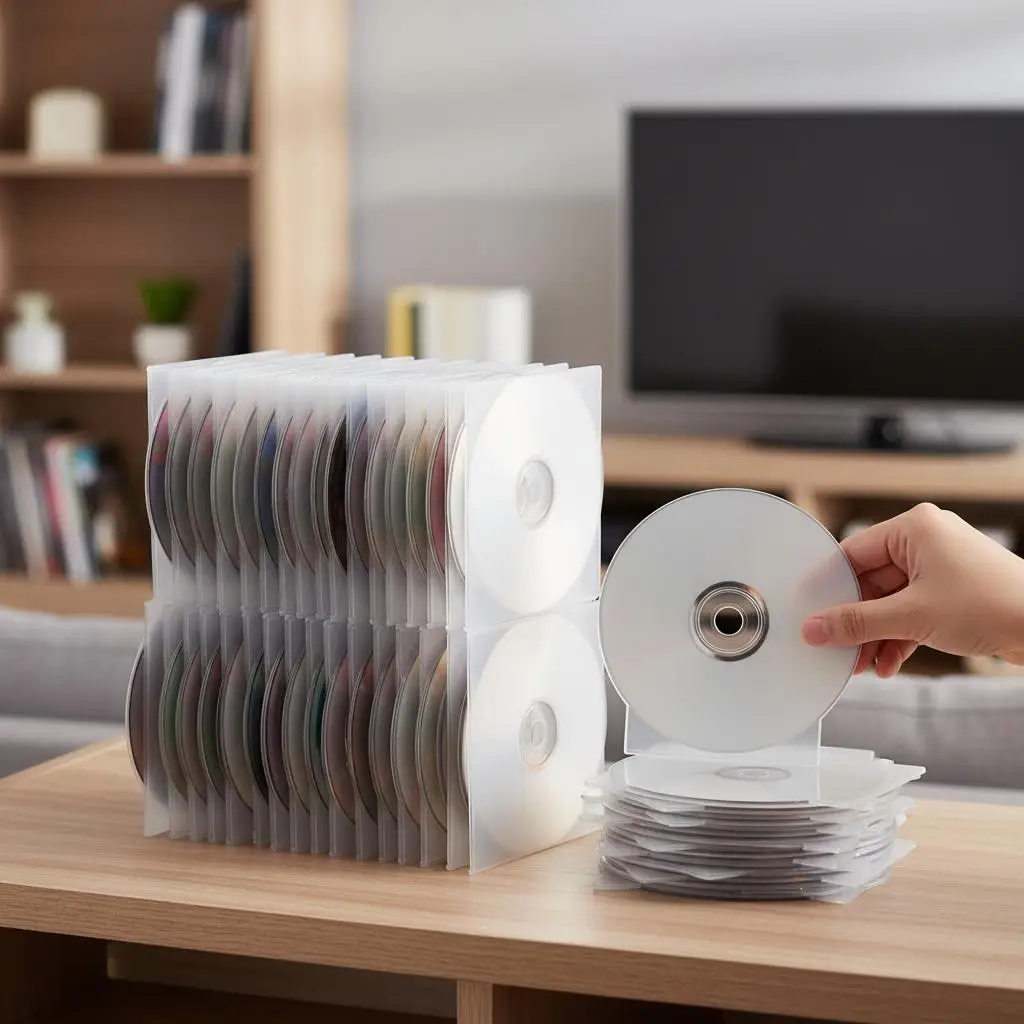 

40pcs CD Case DVD Cases Clamshell Disc Holders Transparent Plastic Thicken Single Storage Reliable Easy Use CD Rack