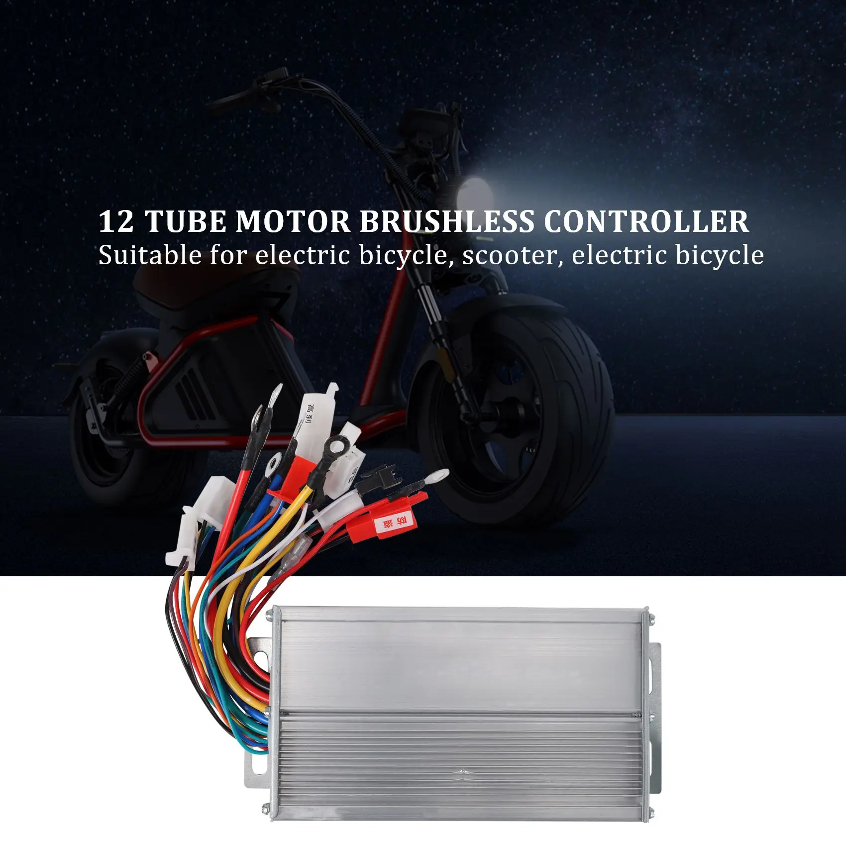 48V 500W Brushless Controller, Aluminium Alloy E-Bike Brushless Motor Controller for Electric Bicycle Scooter