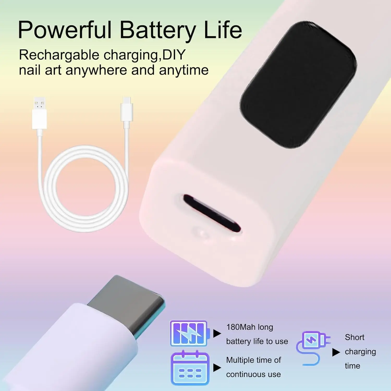 Handheld mini-nagellamp UV LED-nagellamp voor het uitharden van alle gellak USB oplaadbare sneldrogende manicuremachine Nagels Art-tool