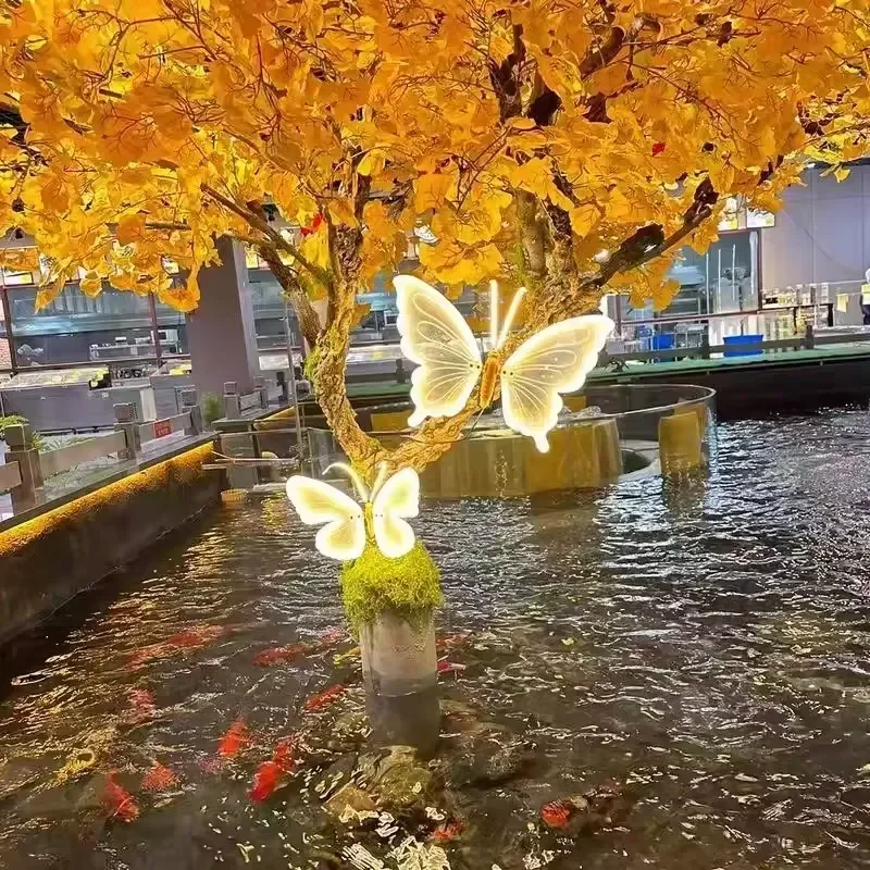 JMZ LED Butterfly Lights Outdoor Waterproof Motorized Landscape Lighting for Shopping Malls Christmas Decor Garden Party Yard