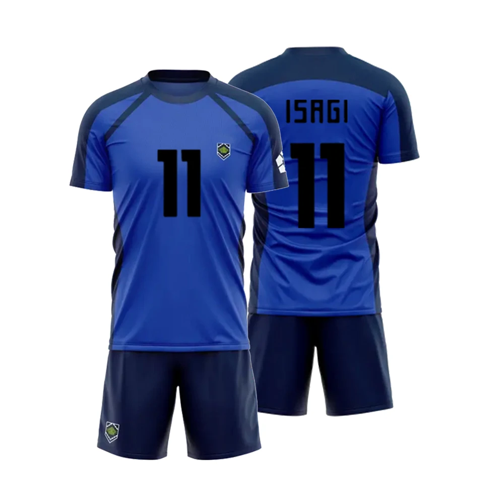 Ensemble de T-shirt à Manches Courtes avec Serrure Bleue, Motif de Futsal, Football, VL, Replika, Club de Football, Cosplay, Maillot Unisexe, Nouvelle Collection 2024