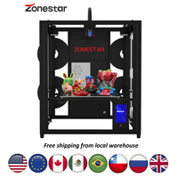 ZONESTAR New Arrival Multi Color 4 Extruders 4-IN-1-OUT Large Size Silent Auto Leveling Power Loss Recovery FDM 3D Printer Kit