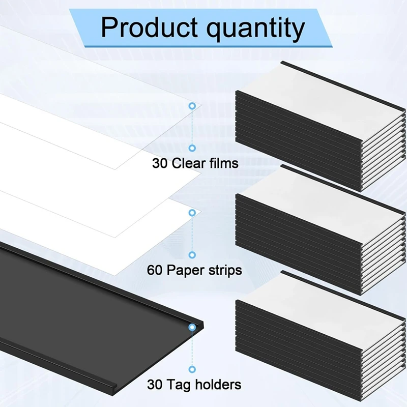 Magnetic Label Holders 1Inchx 2Inch With White Card Inserts And Clear Plastic Protectors Magnetic Data Card Holders