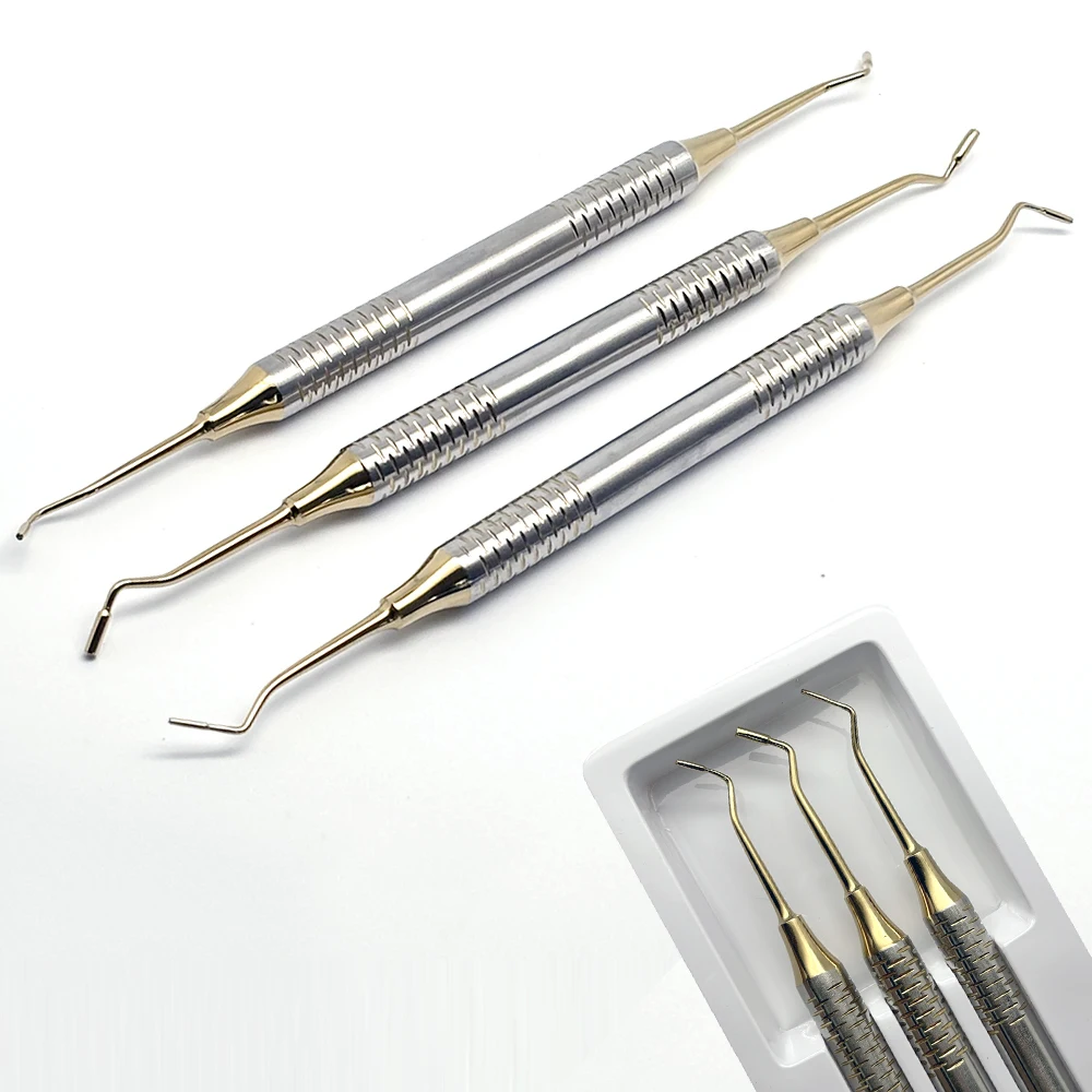 3/set Amalgam Filling Plugger Dental Composite Spatula Plated Head Filler Dental Equipment Dentist Tools