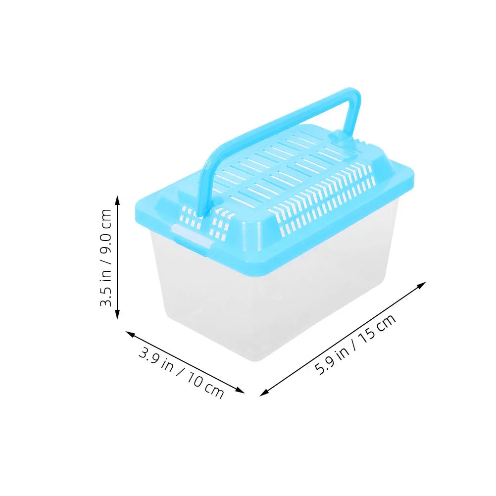 حاملة الحيوانات الأليفة المحمولة شفافة خفيفة الوزن الزواحف صندوق سفر حاوية تنفس للأسماك السلاحف الأفعى السحلية الصغيرة #6