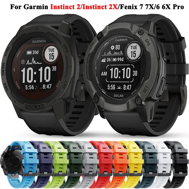 26 22mm szybki silikonowy pasek do zegarka do instynktu Garmin 2X Solar/Instinct2 Watchband Fenix 7 Pro 6x6 Pro 5x5Plus bransoletka