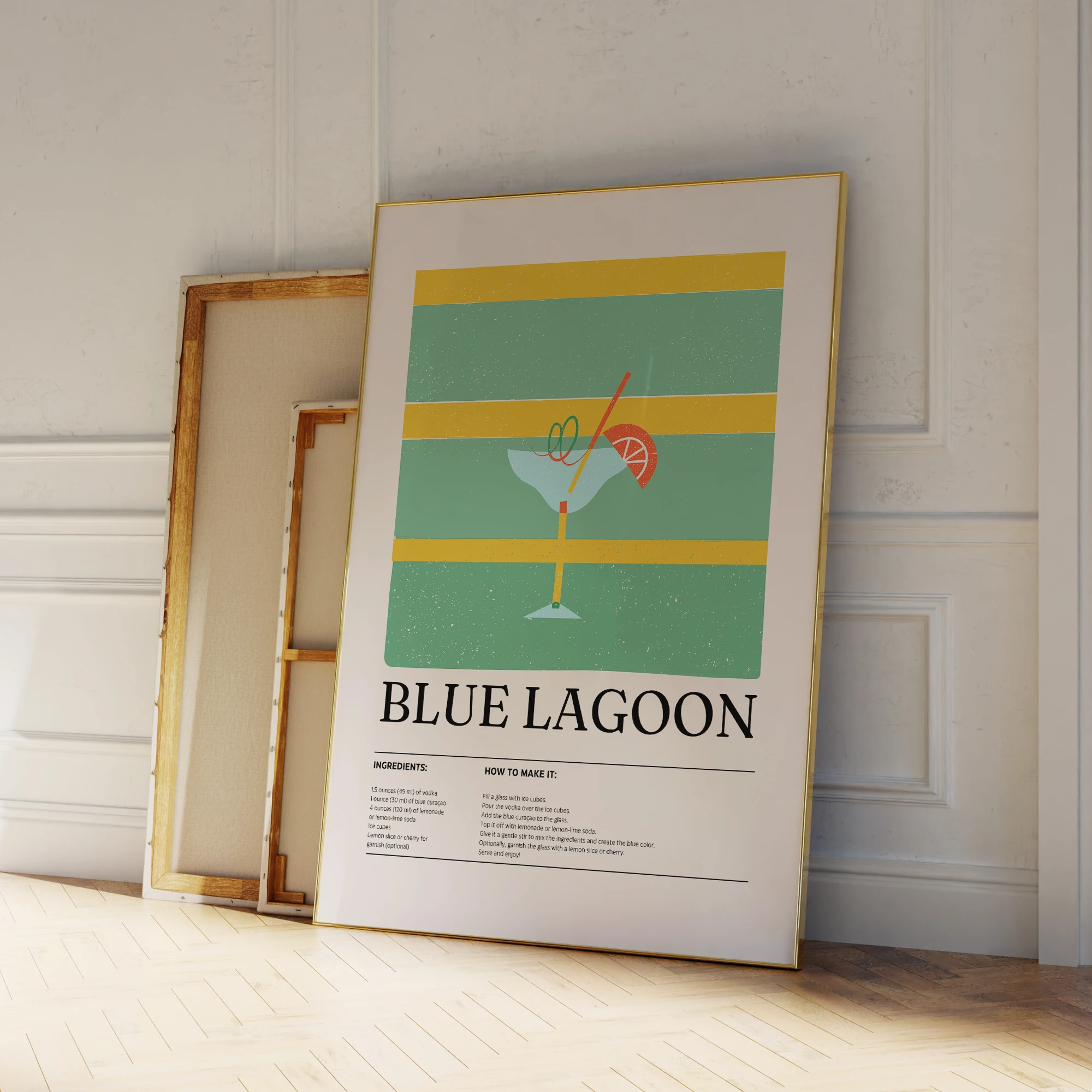Moderne minimalistische blaue Lagune Cocktail Geschenke für Wand Kunstdrucke Leinwand Malerei Poster Bild für Wohnzimmer Home Decor