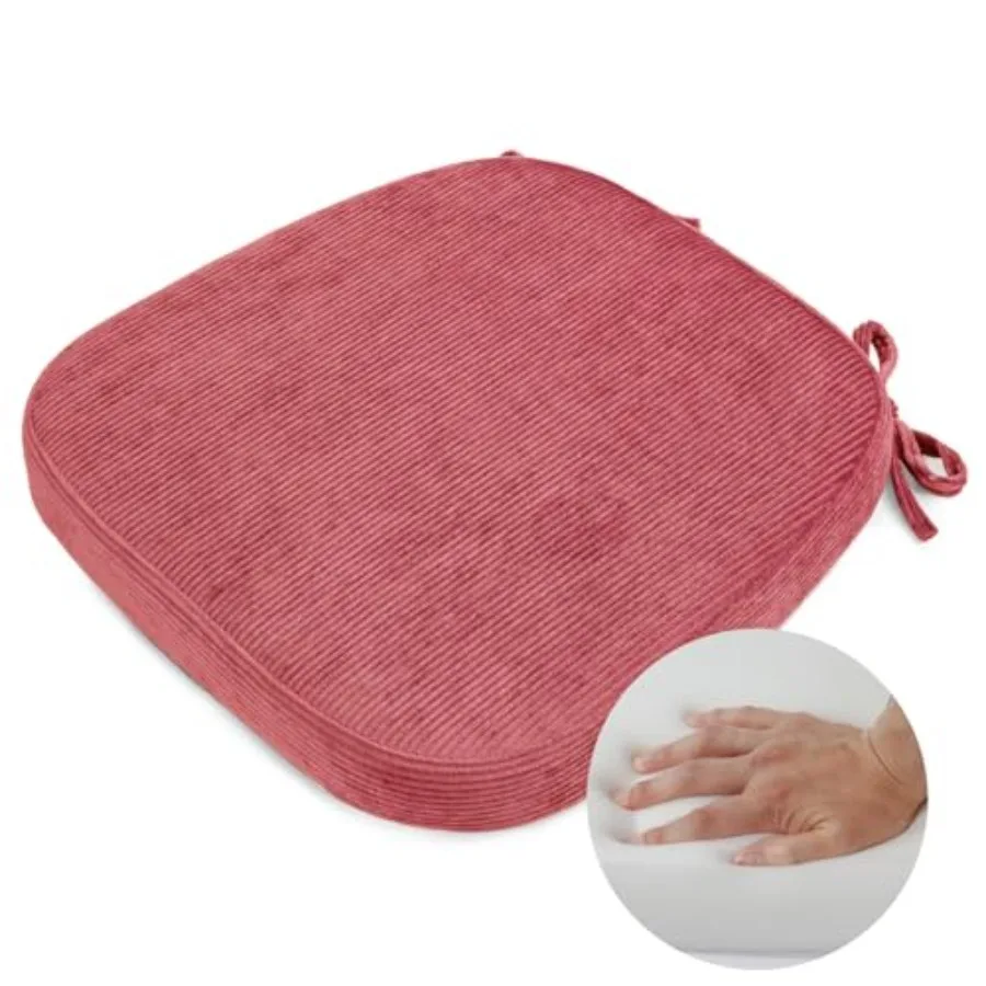 

2.5 Thick Chair Cushions for Dining Chair Corduroy High Density Foam Kitchen Chair Pads U Shaped Indoor Seat Cushions with Ties