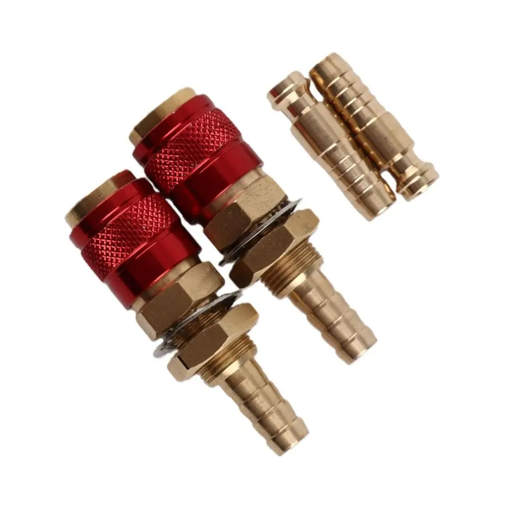 2sets 8mm Diameter Quick Connector Fitting Brass Material 2Pcs Set Water Cooled Adapter Water Cooled Design Gas Compatible