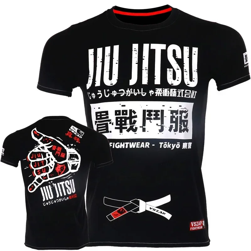 Summer Hot Brazilian Jiu-jitsu men\'s Jiu-jitsu MMA Compression 3D Shirt Top Boxing Training Muay Thai Fashion Casual allentato rotondo