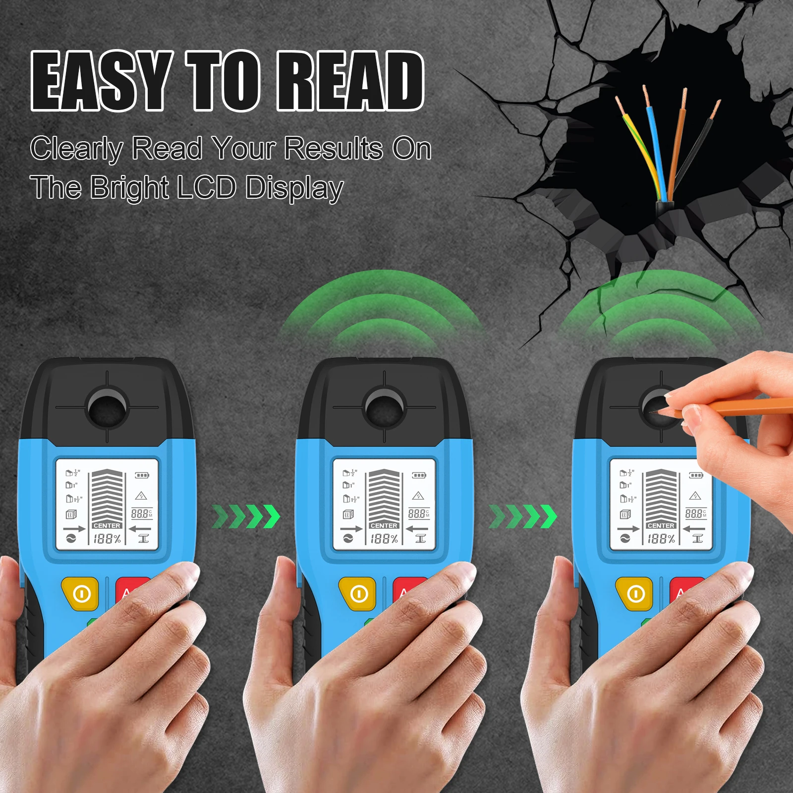 HW-100 Wall Stud Finder Sensor - Stud Finder Center Finder Edge 评论和价格