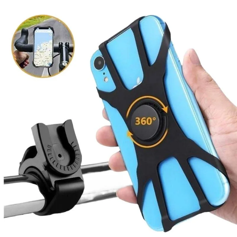 

360 ° Съемный держатель для телефона на велосипед, черный, универсальный, для мотоцикла, крепление на руль, кронштейн