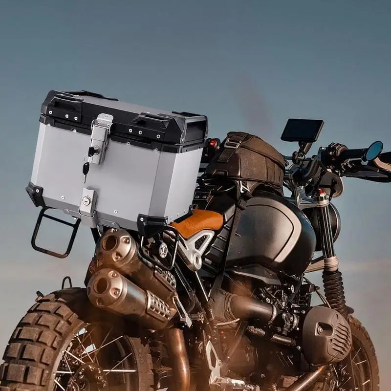 

Motorcycle Top Box 45L Motorcycle Tailgate Travel Storage Box Motorcycle Trunk Motorcycle Tail Box Bag With Anti-Theft Lock